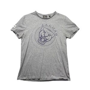 Jaguar Mens Heritage Graphic T-Shirt Gray Union Jack Sleeve Large